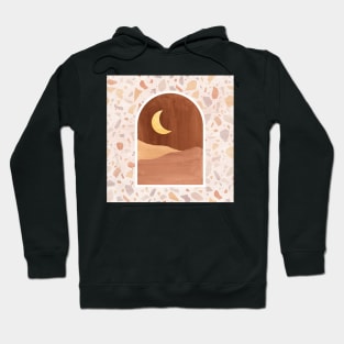 Boho moonlight in terrazzo arch Hoodie